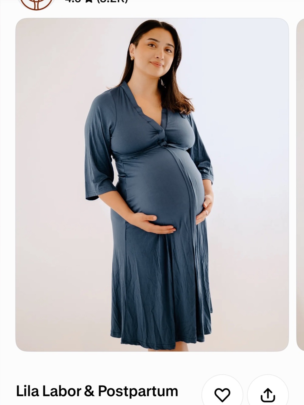 Lila Labor & Postpartum
Gown in Midnight Blue